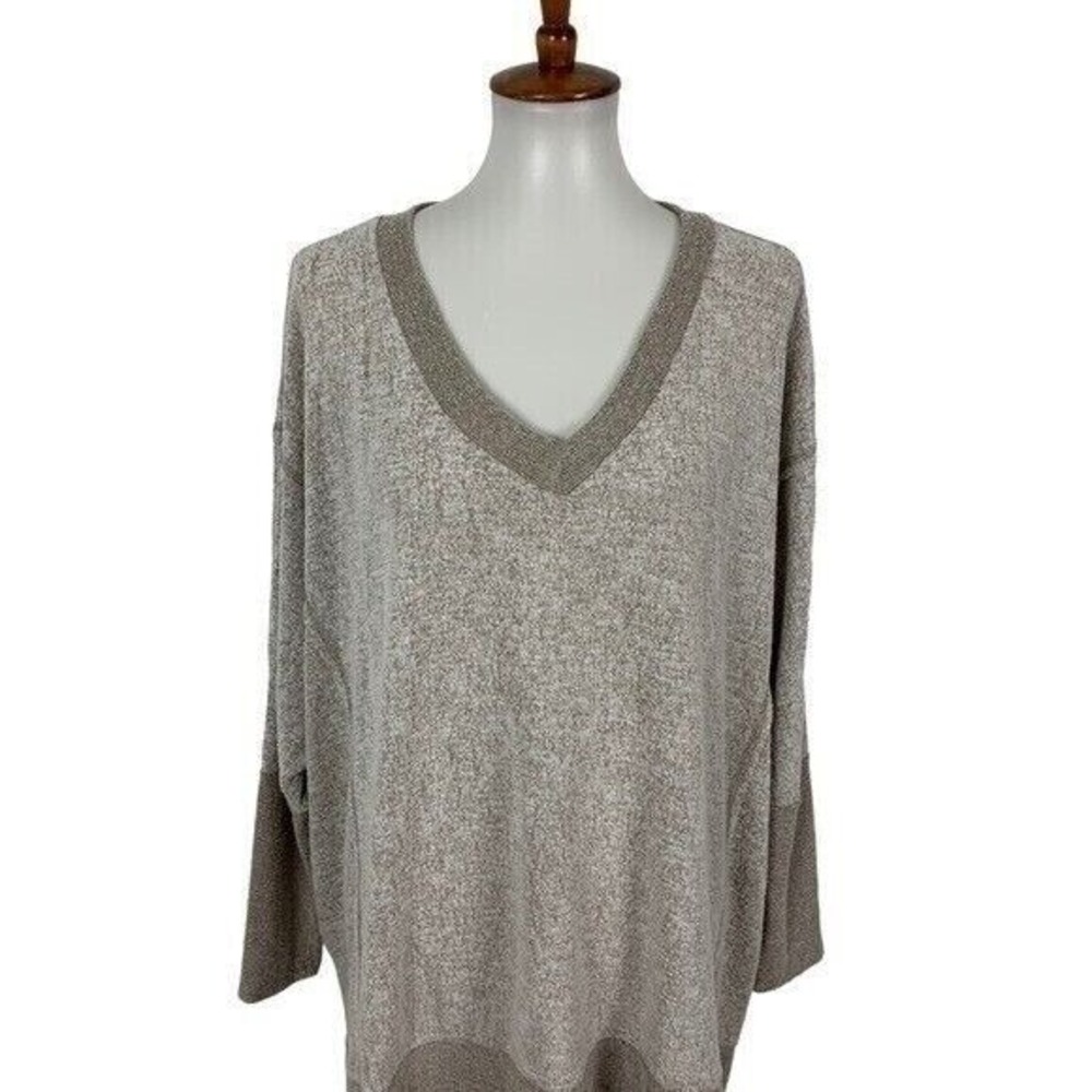 Gaudie Cream Long Sleeve Top Large Flowy Soft Knit Minimalist Style - Picture 2 of 6